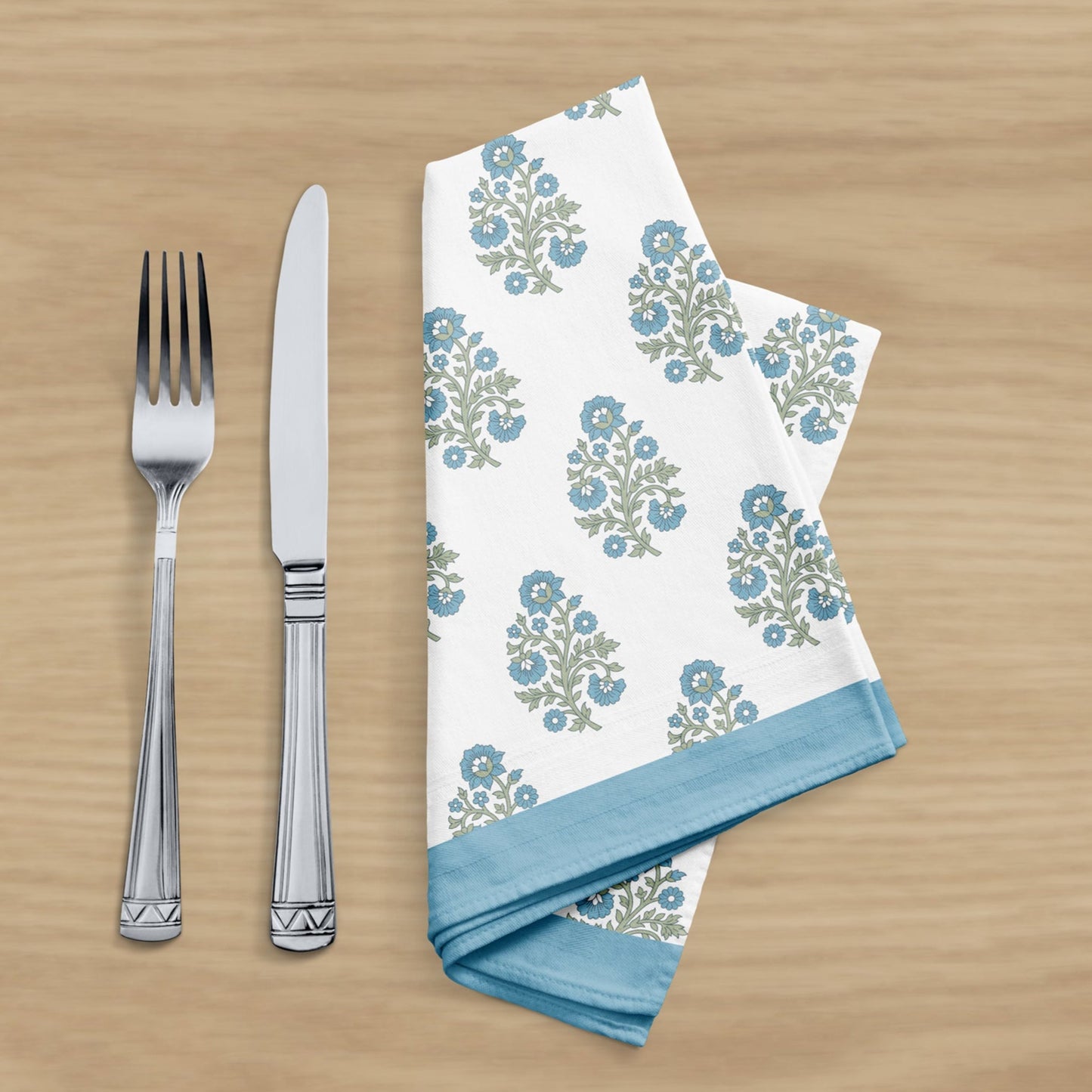 Blue Green Floral Table Napkin (Set of 4)