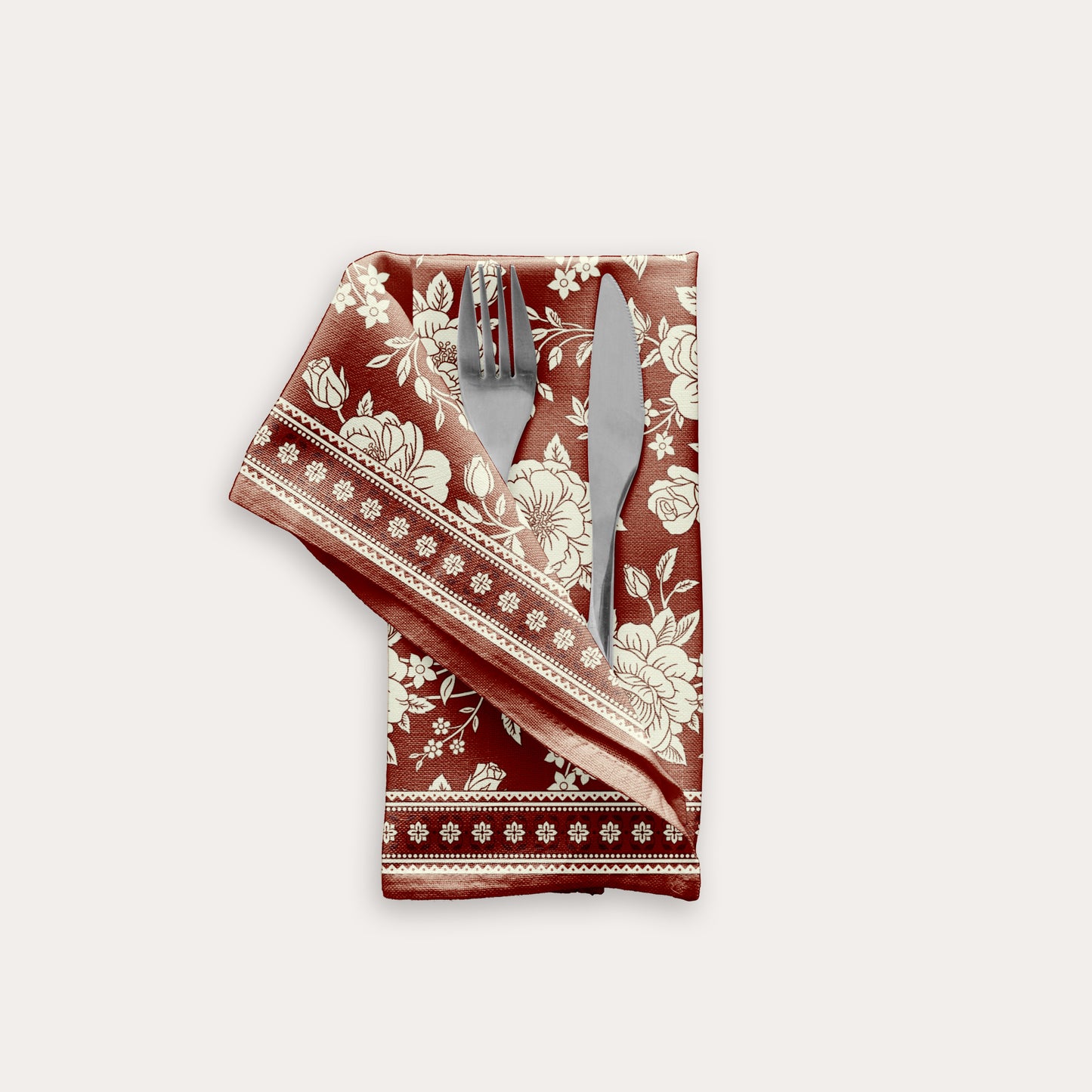 Red & White Floral Table Napkin (Set of 4)