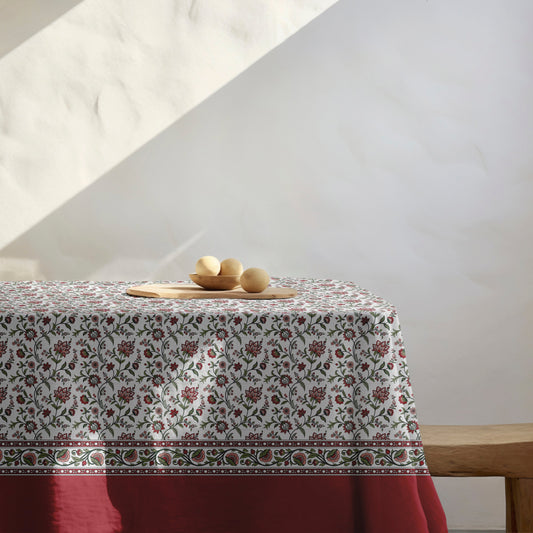 Red & Green Chintz Tablecloth