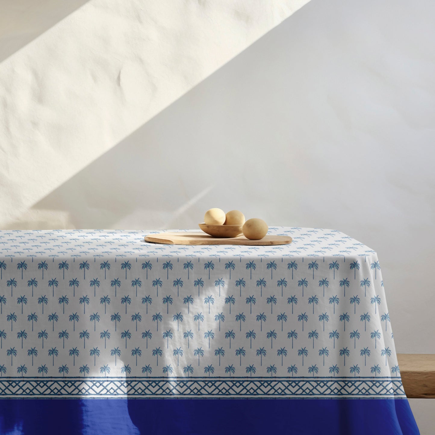 Palm Blue Tablecloth