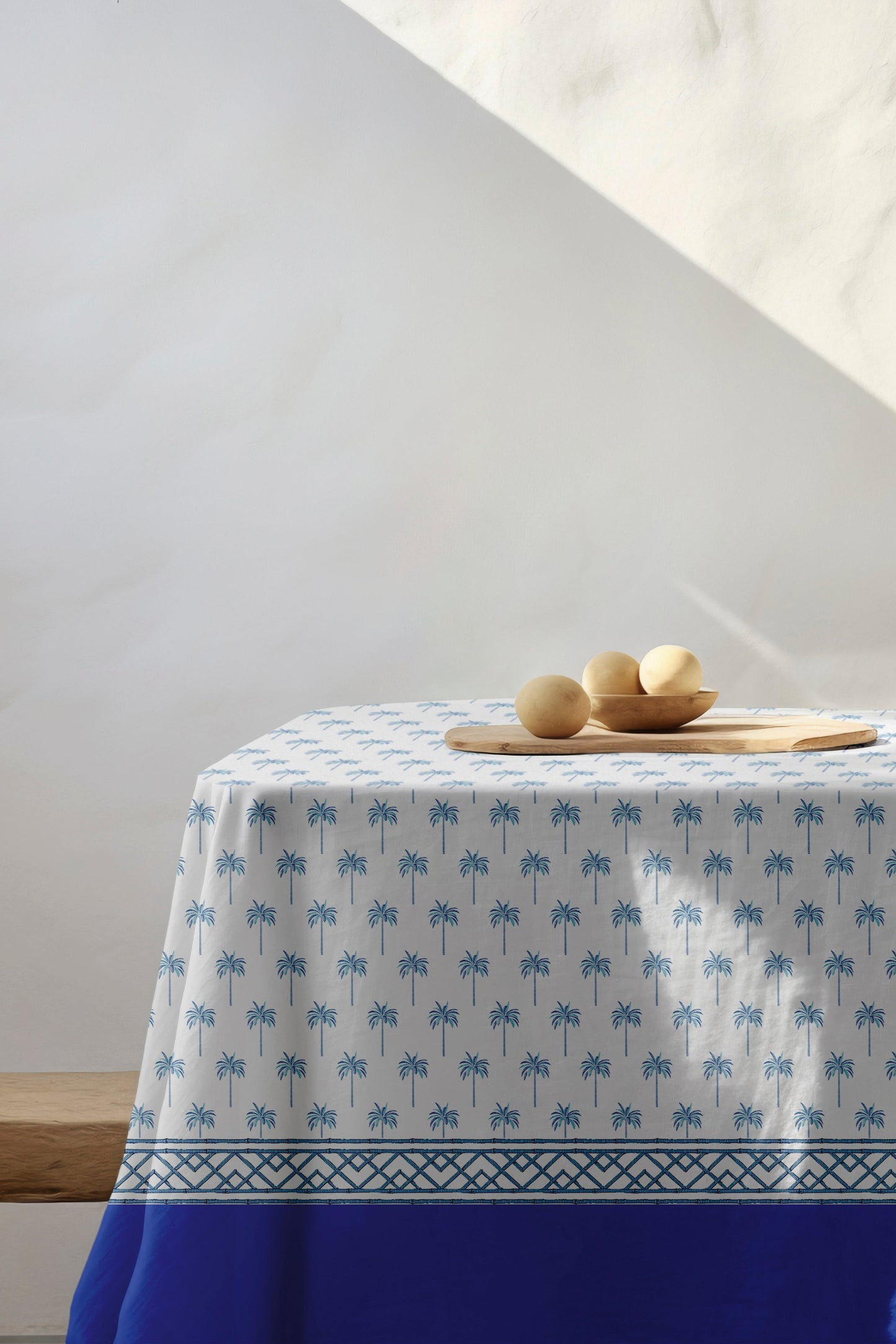 Palm Blue Tablecloth