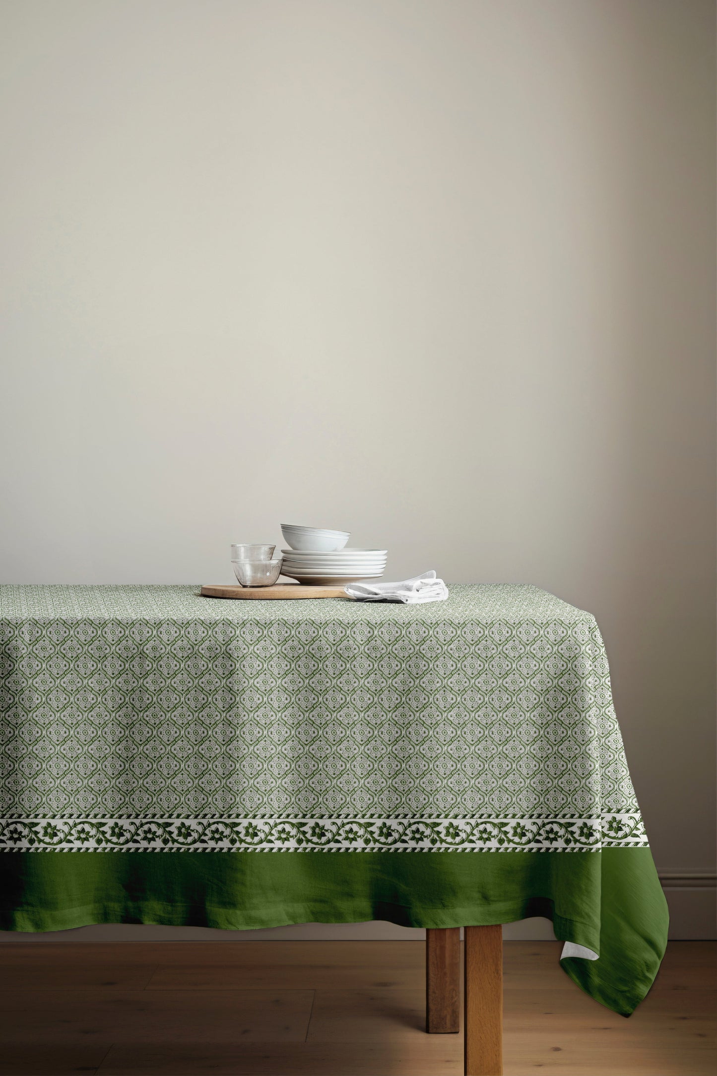 Green Damask Tablecloth