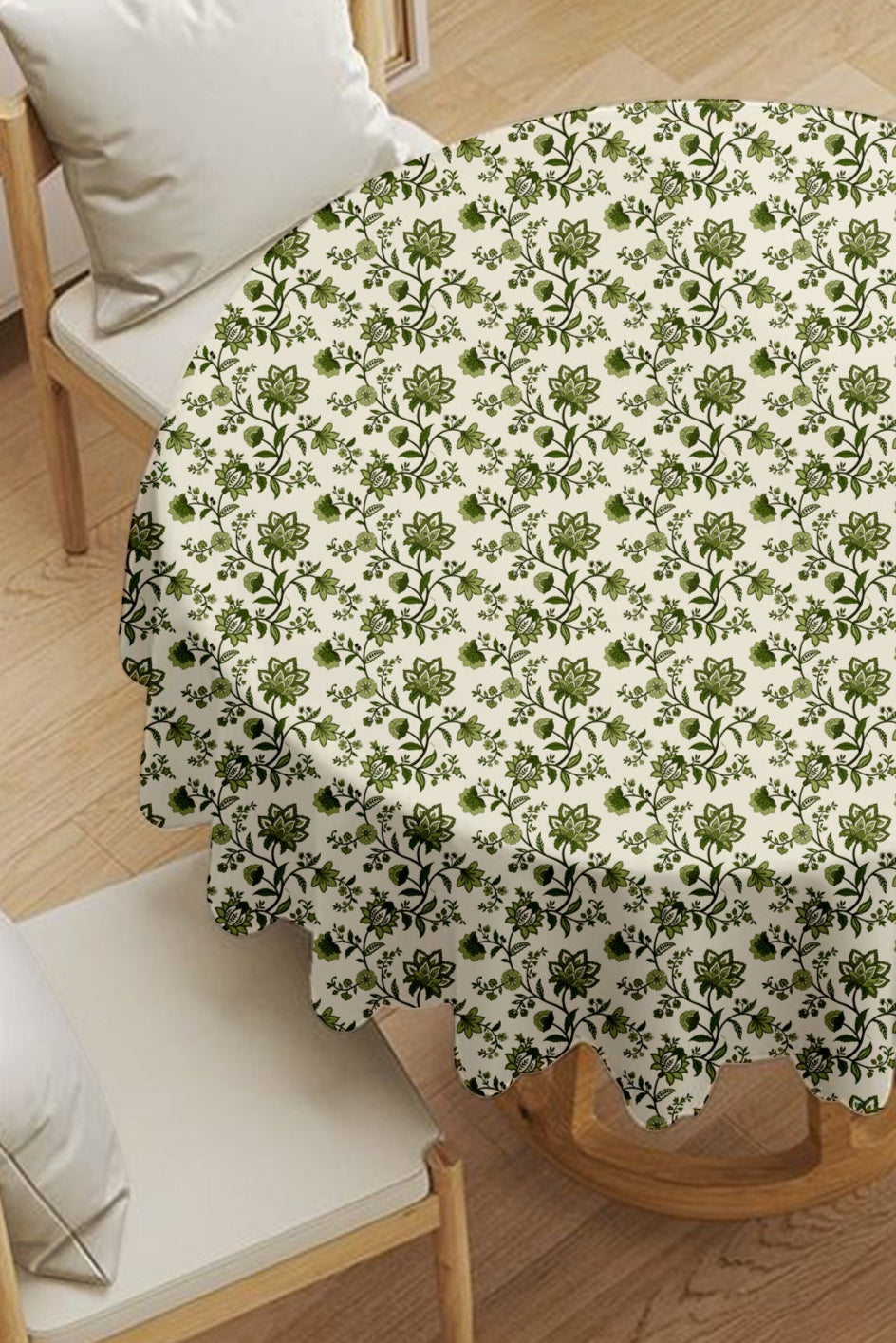 Green Chintz Round Tablecloth