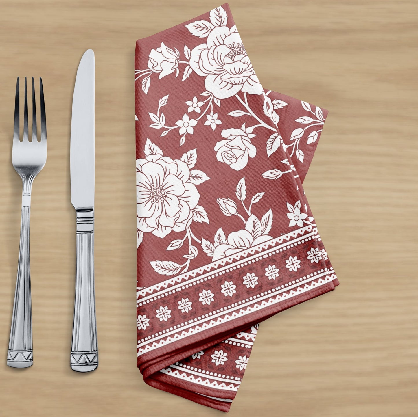 Red & White Floral Table Napkin (Set of 4)