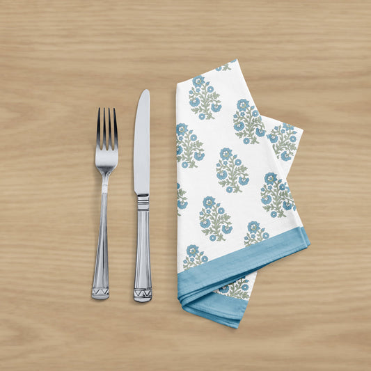 Blue Green Floral Table Napkin (Set of 4)