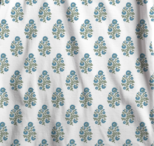 Blue Green Floral Tablecloth