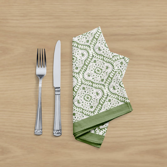Green Damask Table Napkin (Set of 4)