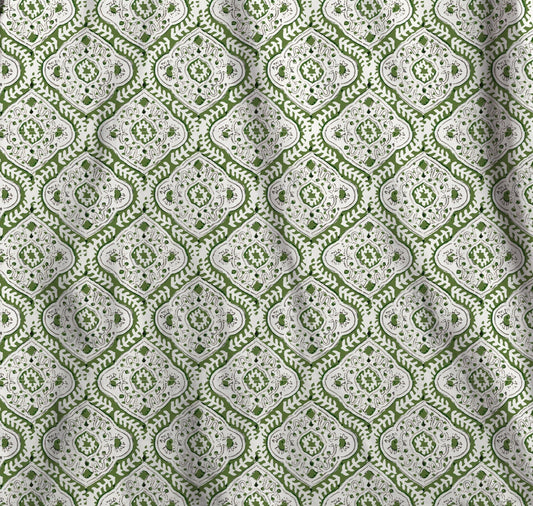 Green Damask Round Tablecloth