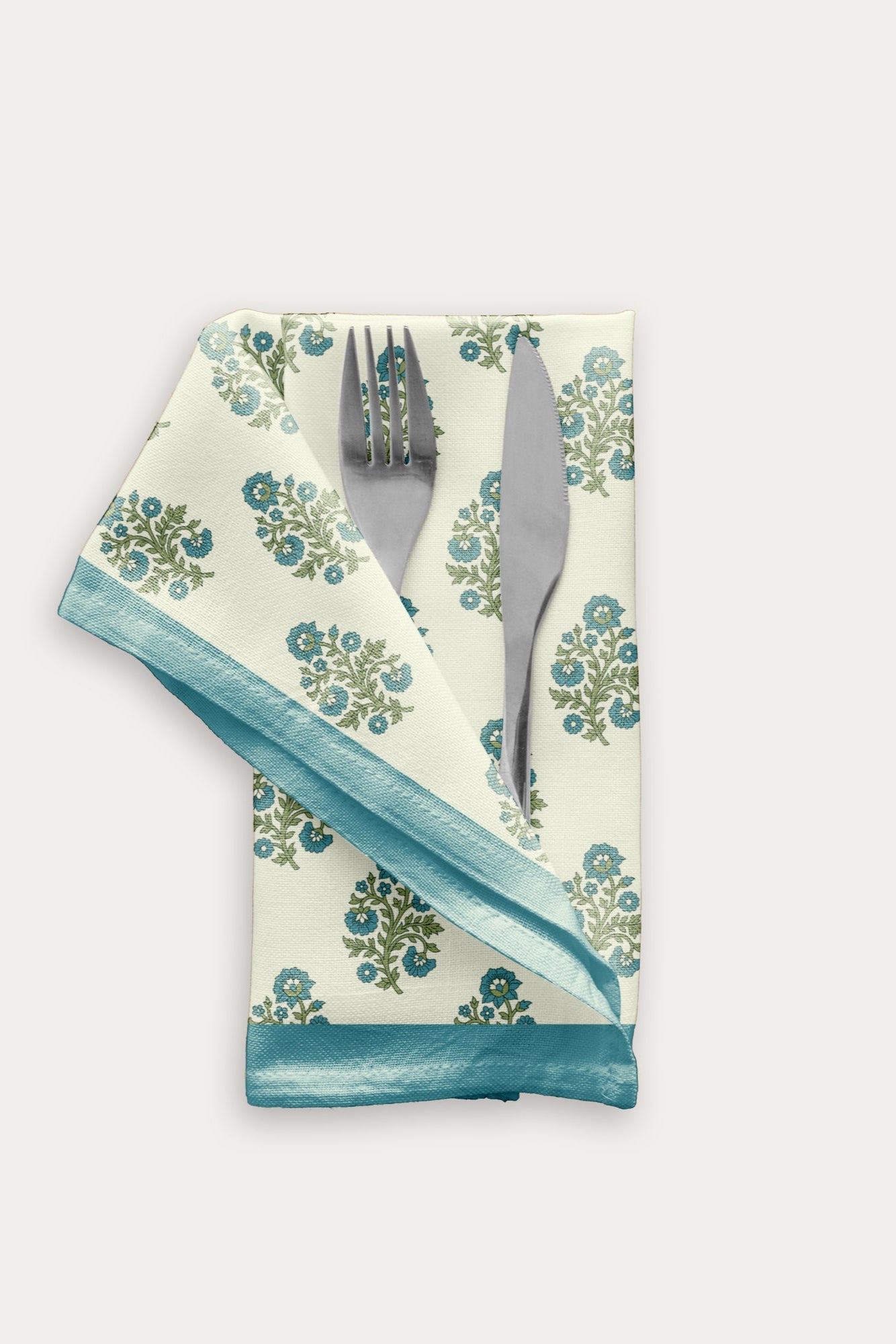 Blue Green Floral Table Napkin (Set of 4)
