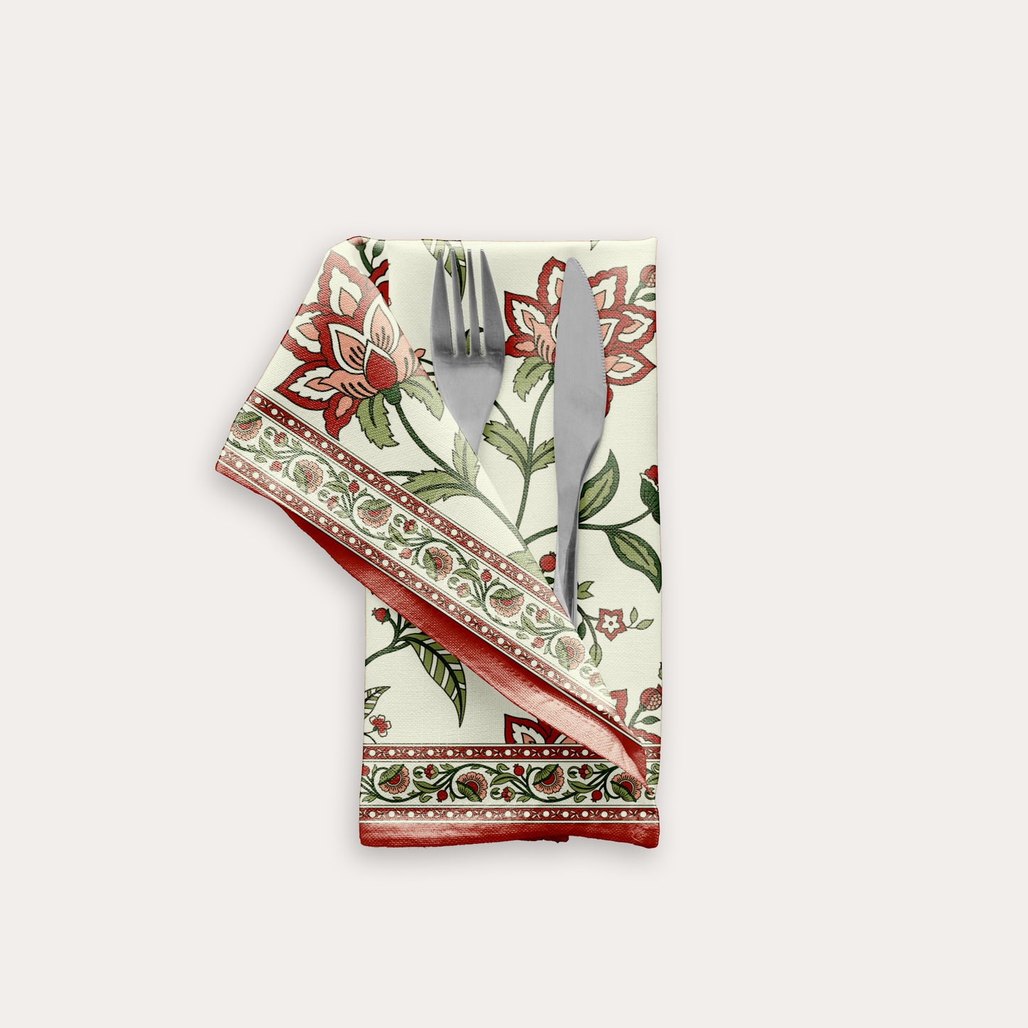 Red & Green Chintz Table Napkin (Set of 4)