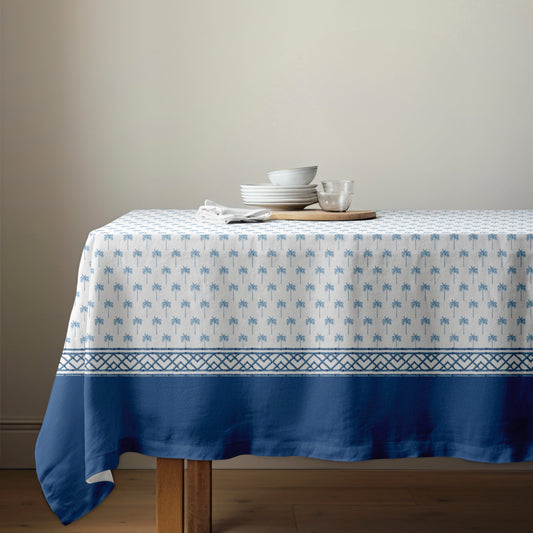 Palm Blue Tablecloth