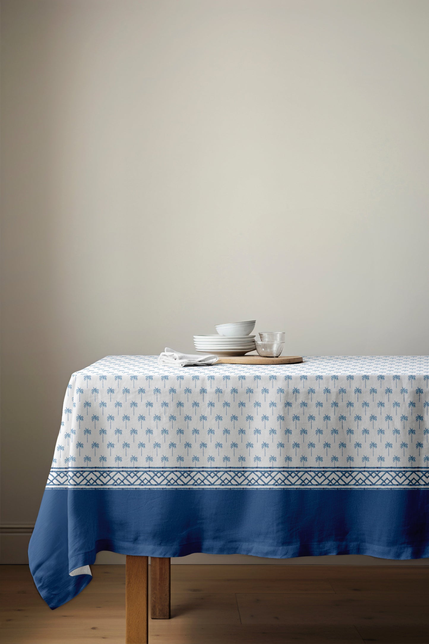 Palm Blue Tablecloth