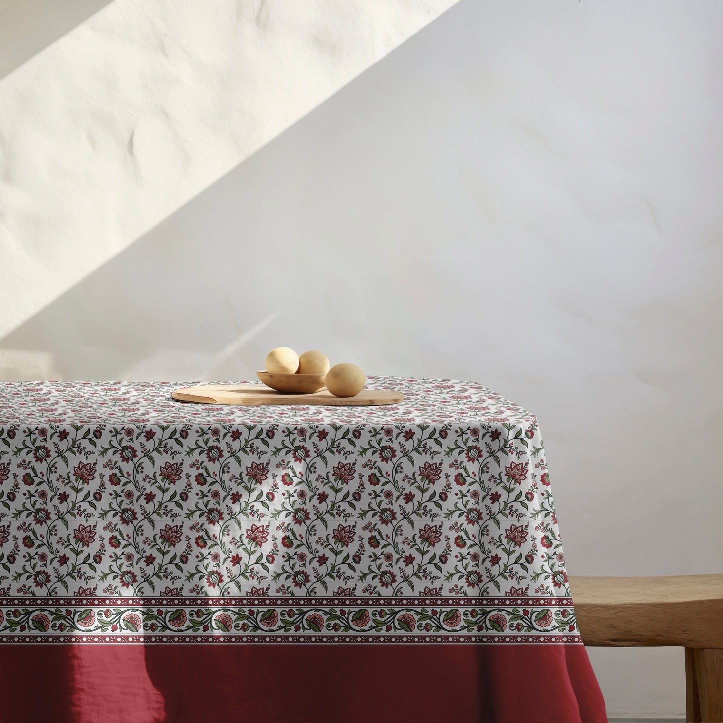 Red & Green Chintz Tablecloth