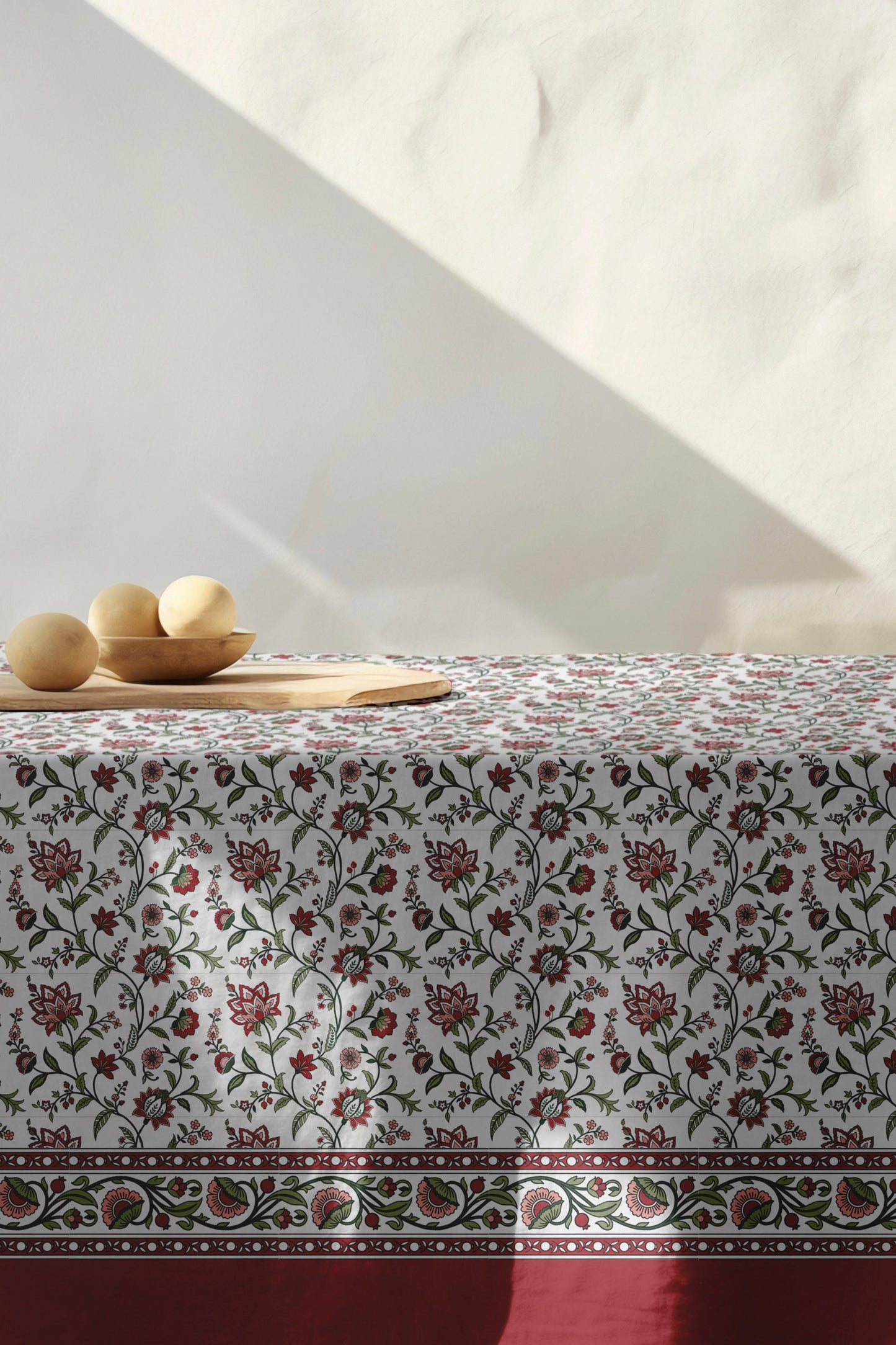 Red & Green Chintz Tablecloth