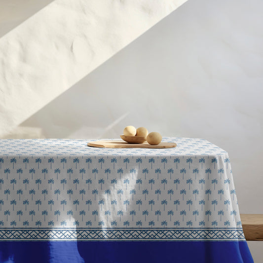 Palm Blue Tablecloth