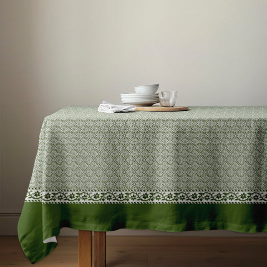 Green Damask Tablecloth
