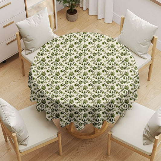 Green Chintz Round Tablecloth