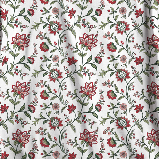 Red & Green Chintz Round Tablecloth
